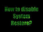 How to disable System Restore in Windows 8
