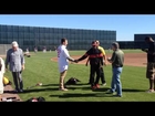 Johnny Manziel signs autographs for Red Sox prospects